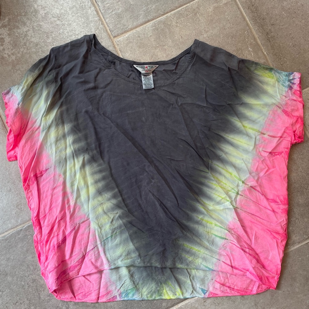 Hard Tail Black and Green Boxy Crop Tee